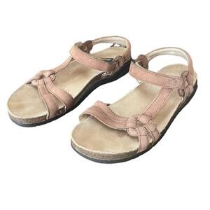 Teva Ventura Cork Sandals Tan Leather Strappy Comfort Women’s Size 6